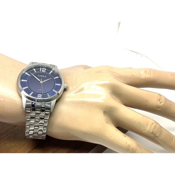 Timex Men's Watch TW2T59800 Quartz Blue Dial Silver Tone Stainless Steel 40mm - Picture 4 of 13